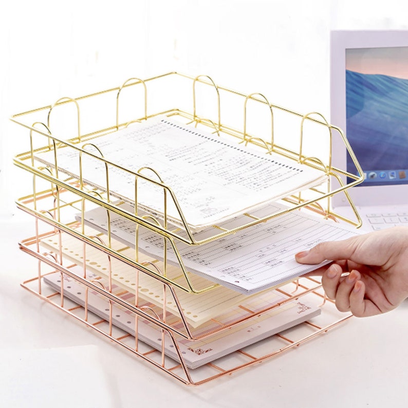 Office Storage Basket/ Desktop File Organizer/ Letter Tray Etsy