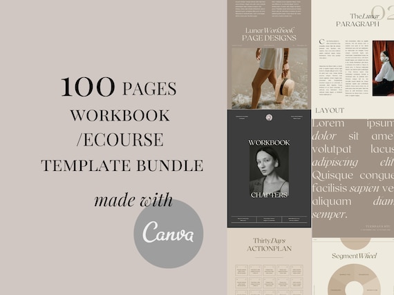 Wellness Coach 100 Page Canva Workbook Template Bundle | Workbook Template | Canva Workbook | Workbook Template Canva | Course Book