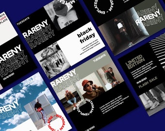 Försäljningskampanjpaket för sociala medier | Redigerbar Cyber Monday-rea Black Friday | Instagram-mallar Mer engagemang | Virala mallar för sociala medier