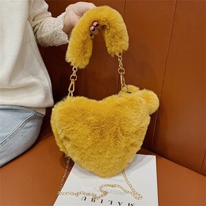 fluffy heart purse