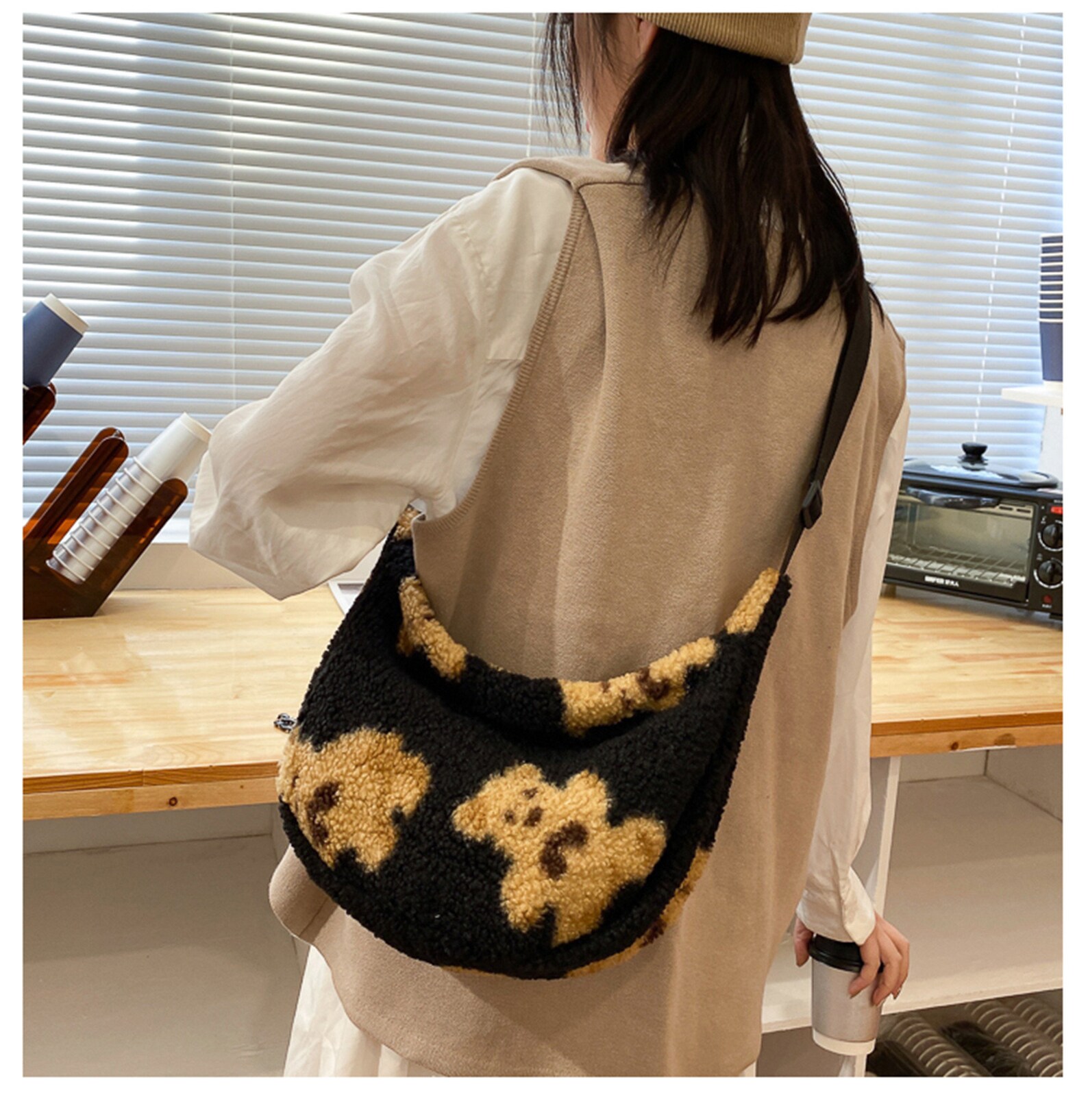 Cute Bear Fuzzy Handbag Cute Handbag Y2K Fashion Animal | Etsy