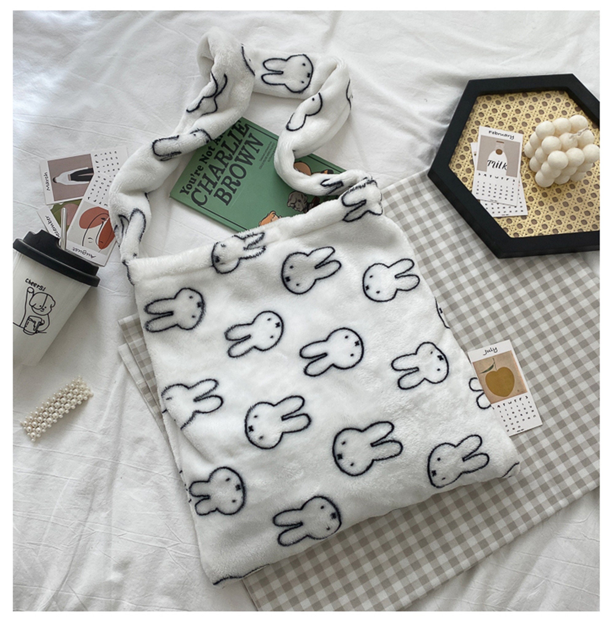 Harajuku Fuzzy Bag Animal Print Plush Shoulder Bag Cute | Etsy