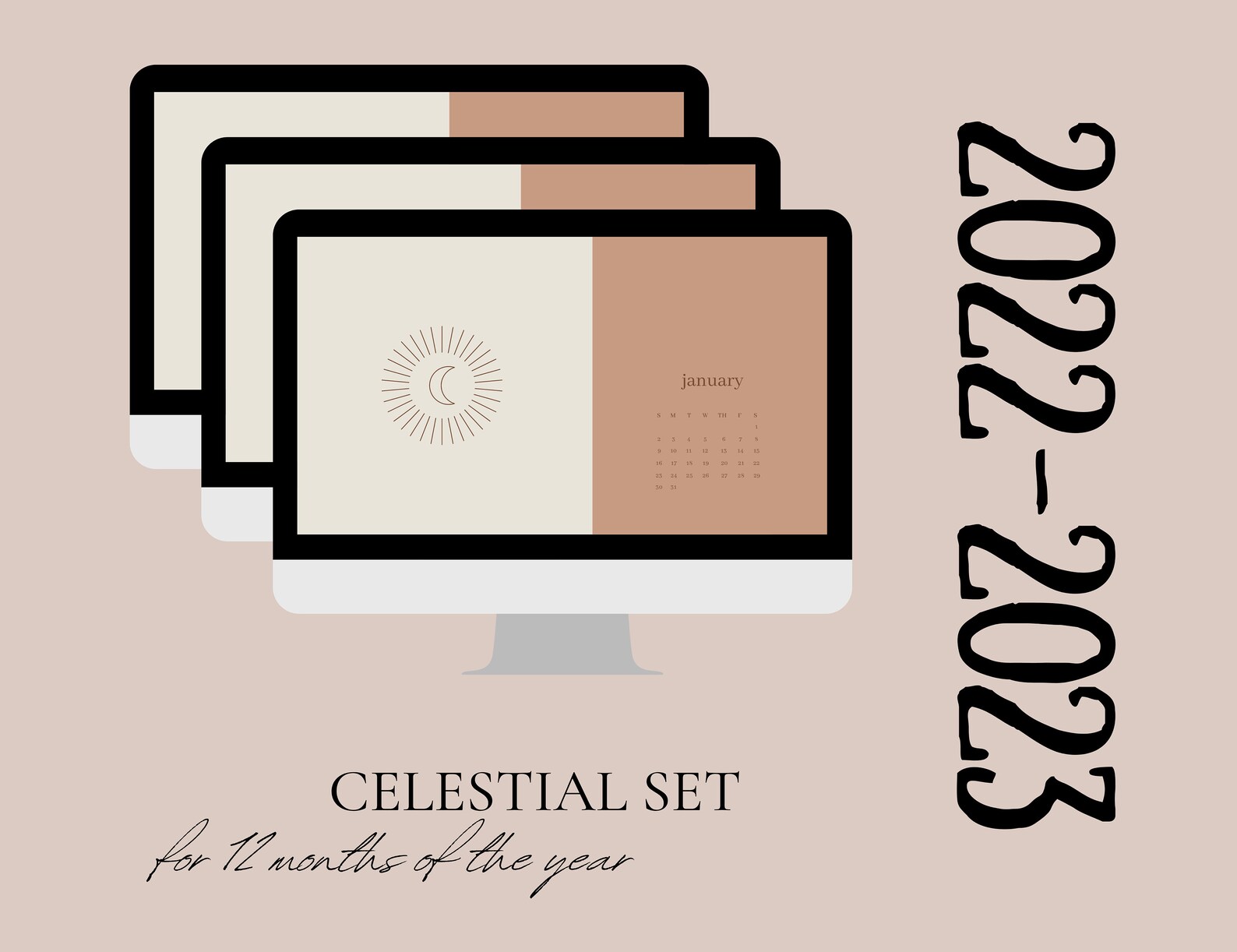 2022 2023 Calendar, Desktop Wallpaper, January 2022 December 2023