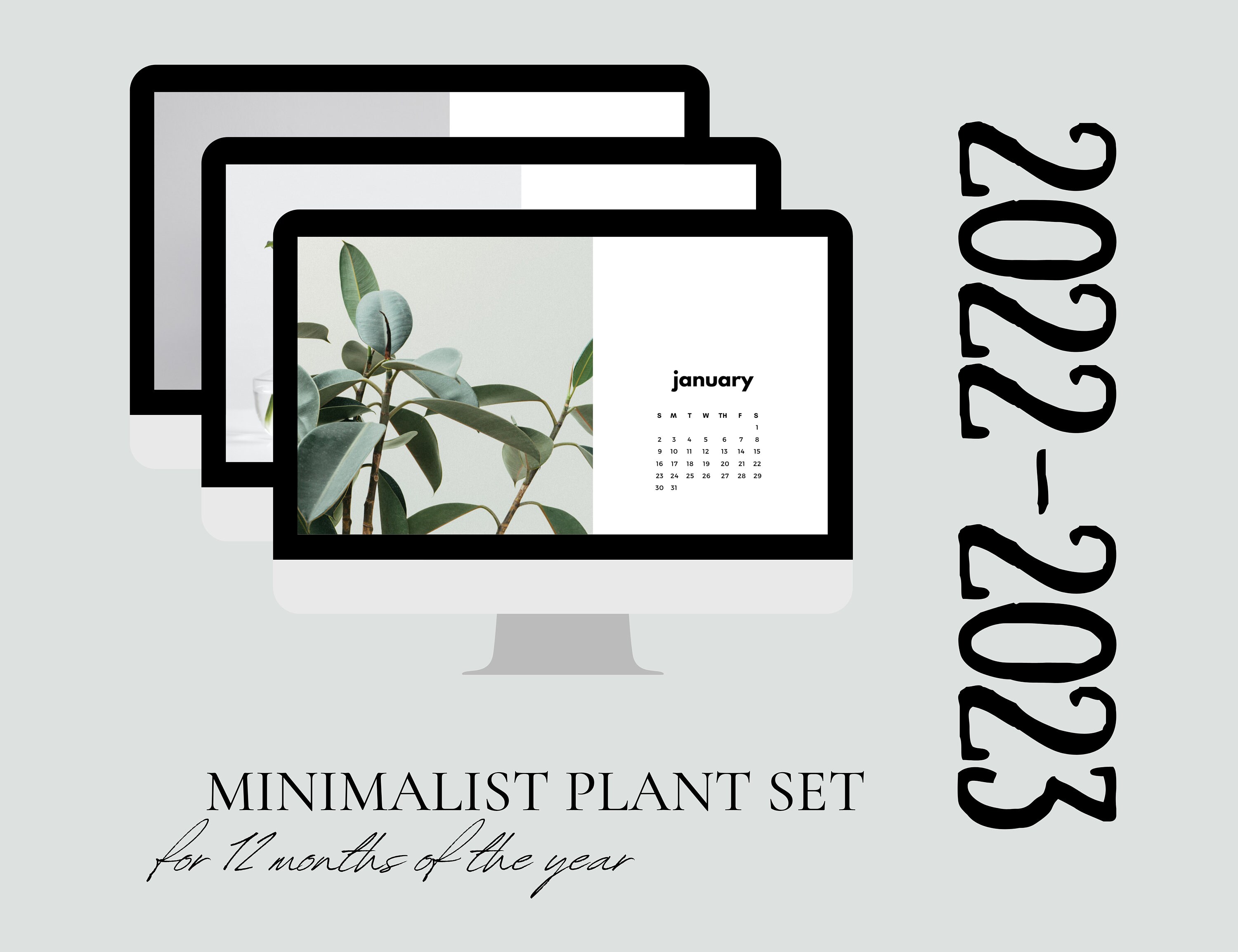 January 2023 Desktop Wallpaper Calendar 2022 2023 Calendar Desktop Wallpaper January 2022 | Etsy India