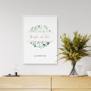 Hochzeitsgeschenk personalisiert . Gerahmtes Poster