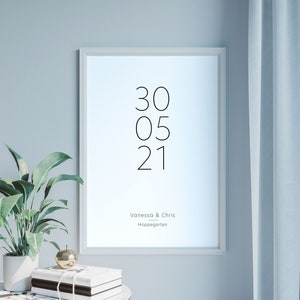 Personalisiertes Hochzeitsgeschenk für das Brautpaar . Hochzeitsposter . Jahrestag Geschenk . Pärchen Geschenk . Glückwunschkarte Hochzeit