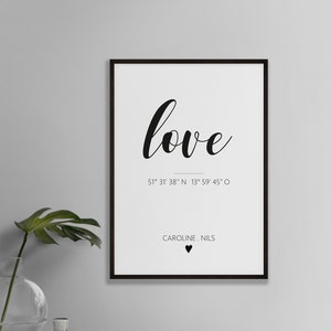 Personalisiertes Geschenk für Valentinstag und Hochzeit . Pärchengeschenk . Jahrestag Geschenk . Hochzeitskarte
