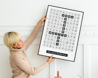 Scrabble Bild Familienposter personalisierbar