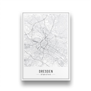 Dresden Poster | Personalisierter Dresden Stadtplan | Dresden Bild | Koordinatenposter | Geschenk Weihnachten Geburtstag Umzug Dresden