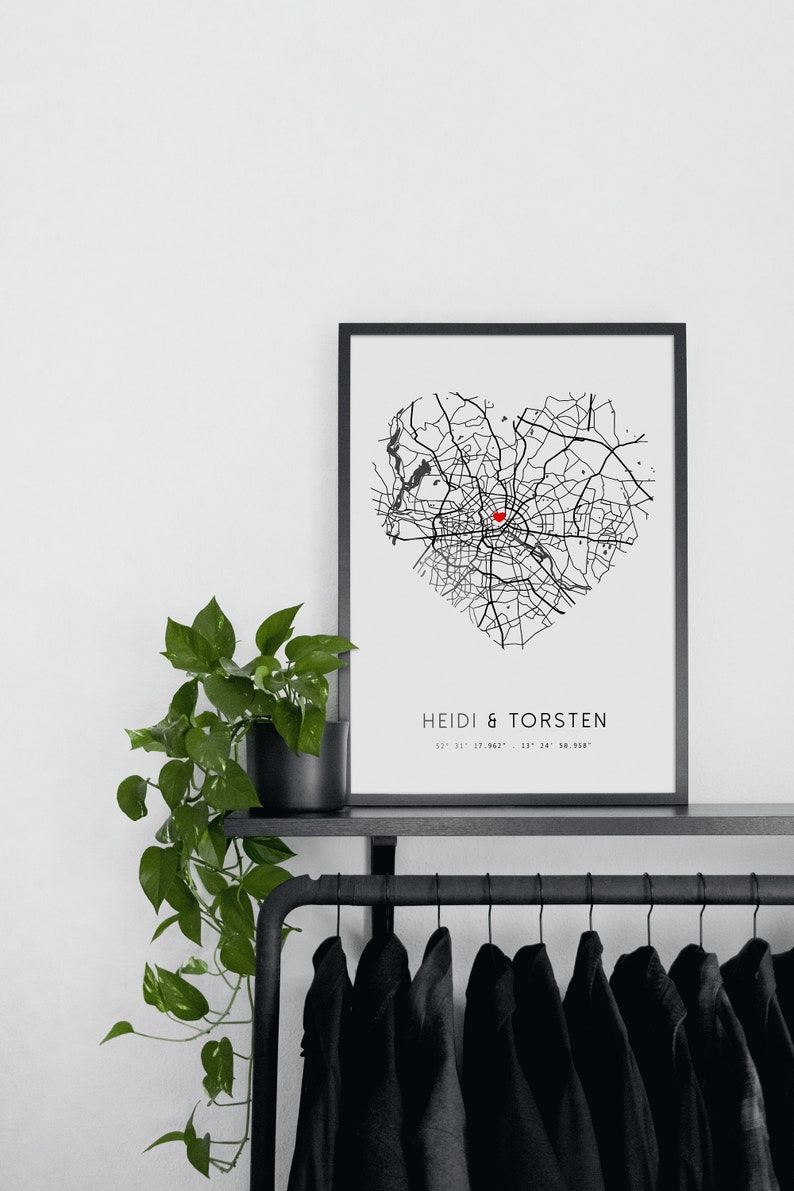 Personalisiertes Hochzeitsgeschenk Koordinatenbild Geschenk Hochzeit Geschenk Valentinstag Jahrestag Hochzeitstag Verlobung Bild 10