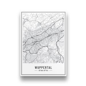 Wuppertal Poster | Personalisierter Wuppertal Stadtplan | Wuppertal Bild | Personalisiertes Geschenk Weihnachten Geburtstag Umzug Wuppertal