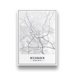Wiesbaden Poster | Personalisierter Wiesbaden Stadtplan | Wiesbaden Bild | Koordinatenposter | Geschenk Weihnachten Geburtstag Umzug