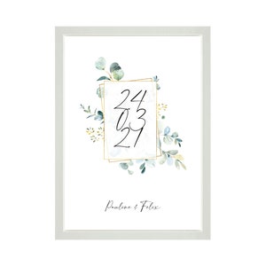 Personalisiertes Hochzeitsgeschenk . Glückwunschkarte Hochzeit . Geschenk zur Hochzeit . Hochzeitsposter personalisiert . Geschenk Brautpaar