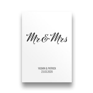 Hochzeitsgeschenk personalisiert | Glückwunschkarte Hochzeit | Karte Hochzeit personalisiert | Geschenk zur Hochzeit | Mr Mrs Geschenk