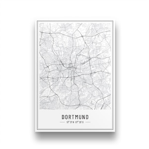 Dortmund Poster | Personalisierter Dortmund Stadtplan | Dortmund Bild | Koordinatenposter | Geschenk Weihnachten Geburtstag Umzug Dortmund