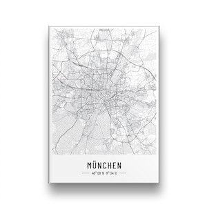 München Poster | Personalisierter München Stadtplan | München Bild Karte | Koordinatenposter | Geschenk Weihnachten Geburtstag Umzug München