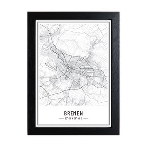 Personalisiertes Bremen Poster Stadtplan . Geschenk Bremen . Stadtplan Bremen