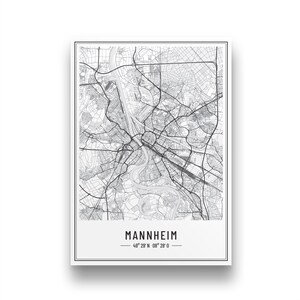 Mannheim Poster | Personalisierter Mannheim Stadtplan | Mannheim Bild | Personalisiertes Geschenk Weihnachten Geburtstag Umzug Mannheim