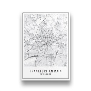 Frankfurt Poster | Personalisierter Frankfurt Stadtplan | Frankfurt Bild | Karte | Geschenk Weihnachten Geburtstag Umzug Frankfurt