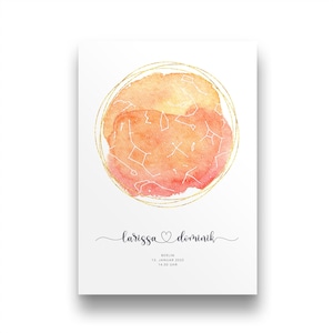 Sternenkarte personalisiert | Sternenhimmel Poster personalisiert | Geschenk zur Hochzeit | Pärchen Geschenk | Erinnerungsgeschenk