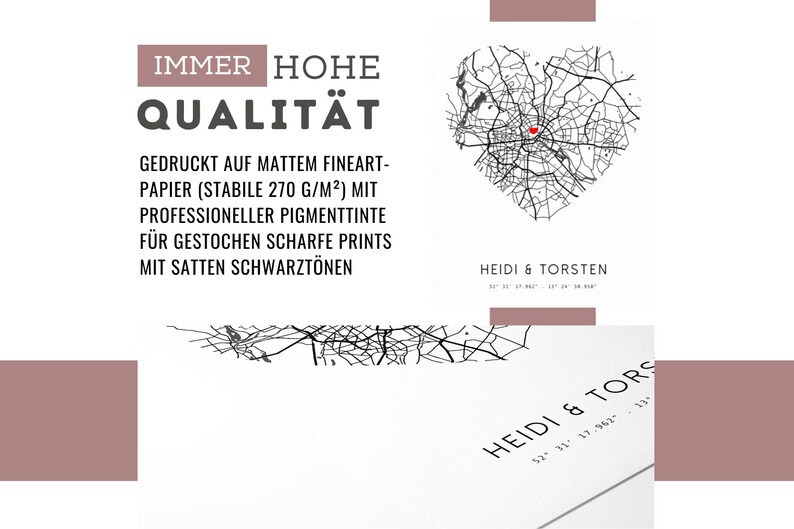 Personalisiertes Hochzeitsgeschenk Koordinatenbild Geschenk Hochzeit Geschenk Valentinstag Jahrestag Hochzeitstag Verlobung Bild 4