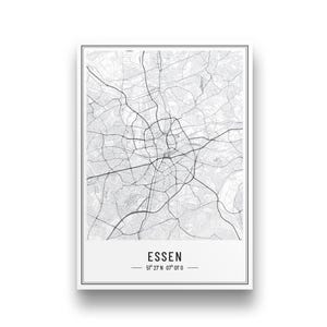 Essen Poster | Personalisierter Essen Stadtplan | Essen Bild | Koordinatenposter | Personalisiertes Geschenk Weihnachten Geburtstag Umzug
