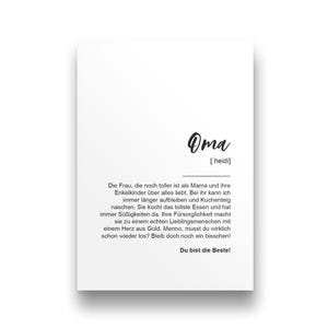 Personalisierbares Geschenk für Oma Weihnachten, Geburtstag oder andere Anlässe | Geschenk Oma und Opa