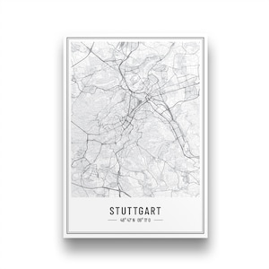 Stuttgart Poster | Personalisierter Stuttgart Stadtplan | Stuttgart Bild | Personalisiertes Geschenk Weihnachten Geburtstag Umzug Stuttgart