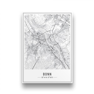 Bonn Poster | Personalisierter Bonn Stadtplan | Bonn Bild | Koordinatenposter | Personalisiertes Geschenk Weihnachten Geburtstag Umzug Bonn