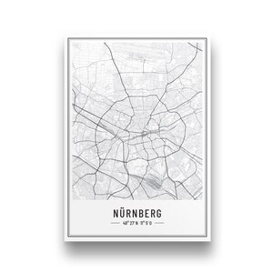 Nürnberg Poster | Personalisierter Nürnberg Stadtplan | Nürnberg Bild | Koordinatenposter | Geschenk Weihnachten Geburtstag Umzug Nürnberg