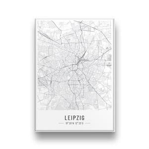Leipzig Poster | Personalisierter Leipzig Stadtplan | Leipzig Bild | Personalisiertes Geschenk Weihnachten Geburtstag Umzug Leipzig
