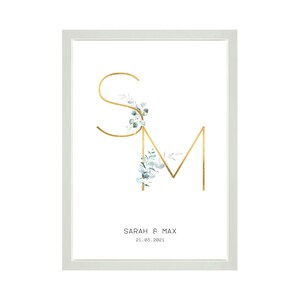 Hochzeitsgeschenk personalisiert . Glückwunschkarte Hochzeit . Hochzeitsgeschenke Ideen . Goldene Hochzeit . Verlobungsgeschenk
