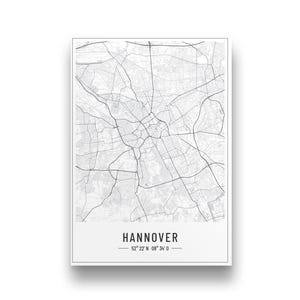 Hannover Poster | Personalisierter Hannover Stadtplan | Hannover Bild | Koordinatenposter | Geschenk Weihnachten Geburtstag Umzug Hannover