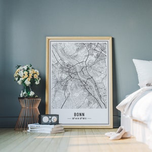 Personalisierter Bonn Stadtplan Koordinatenposter . Bonn Poster . Geschenk Bonn