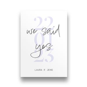 Hochzeitsgeschenk personalisiert | Glückwunschkarte Hochzeit | Karte Hochzeit personalisiert | Geschenk zur Hochzeit | We said yes