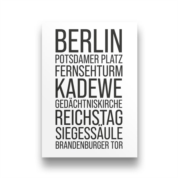 Berlin Poster Sehenswürdigkeiten . Geschenk Berlin