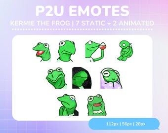 Kermit the Frog Cute and Meme Static and Animated Emotes (Set of 9) - Twitch, Discord, Youtube