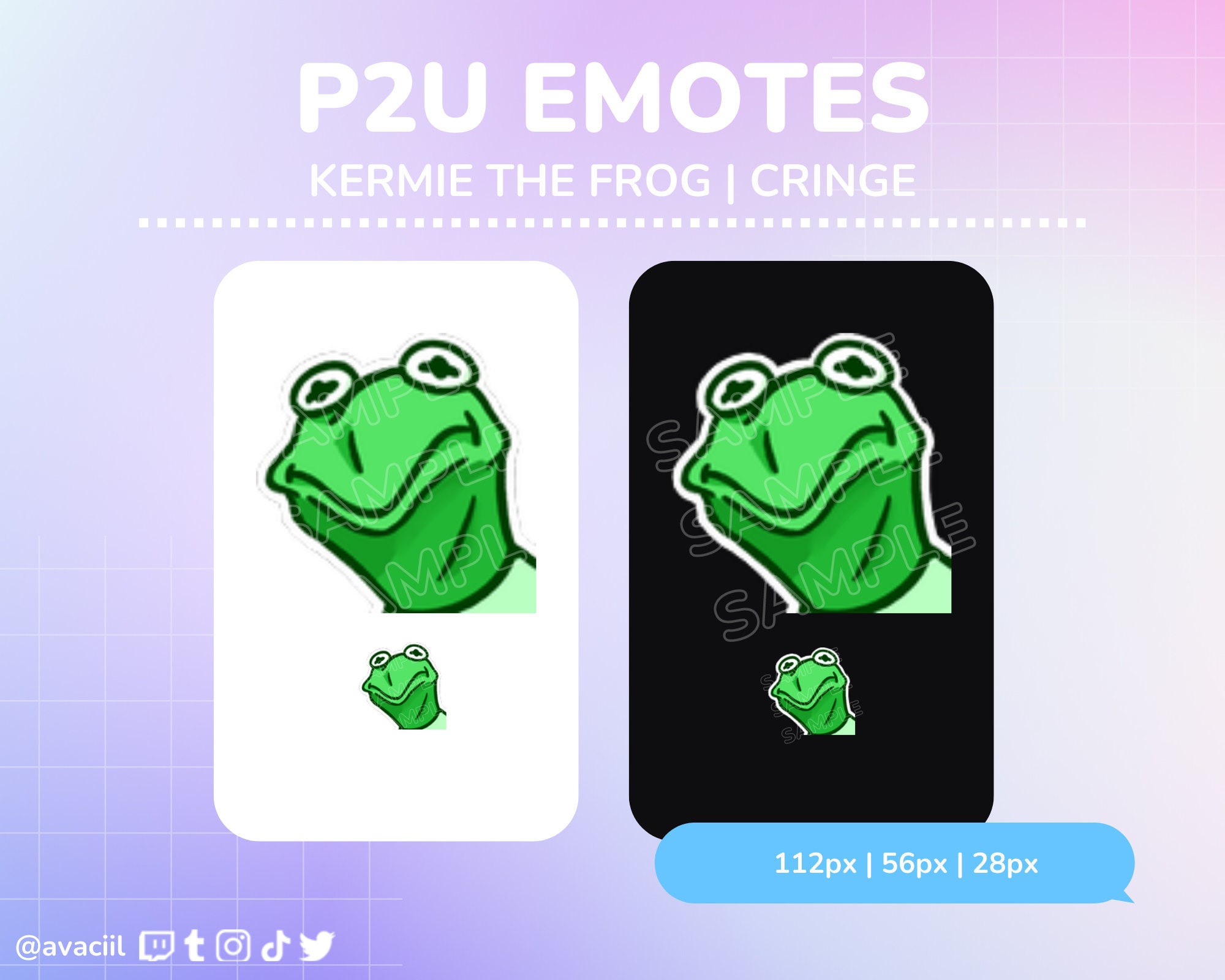 65 Pepega & Kermit Twitch Emotes Pack, Cute Frog Emotes, Pepe Memes Bundle,  Discord,  