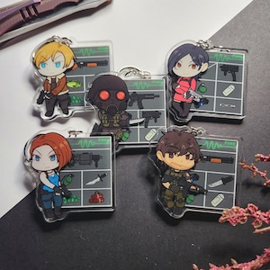 RE 3D Effect Acrylic Charms Keychains || Leon, Ada, Jill, Carlos, Hunk