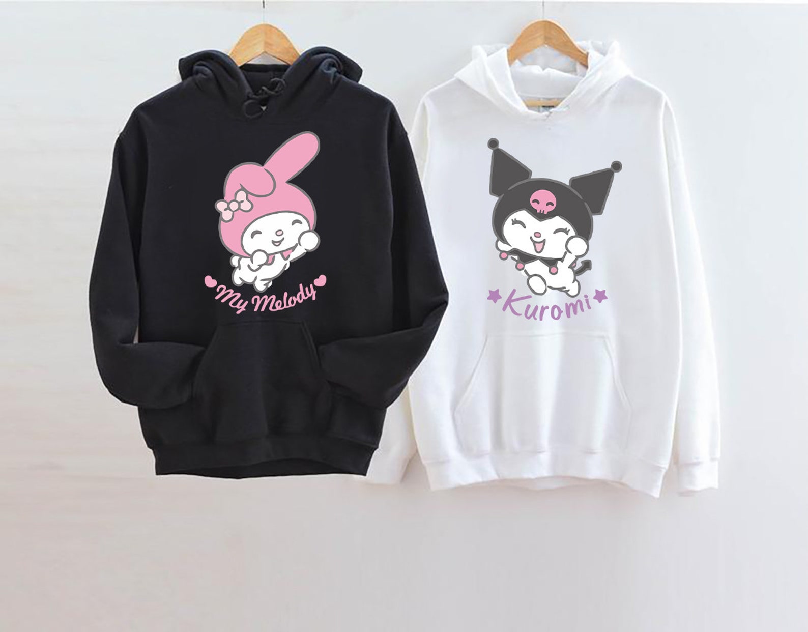 Kuromi x My Melody Hoodies Couple Hoodie For Best Friends | Etsy