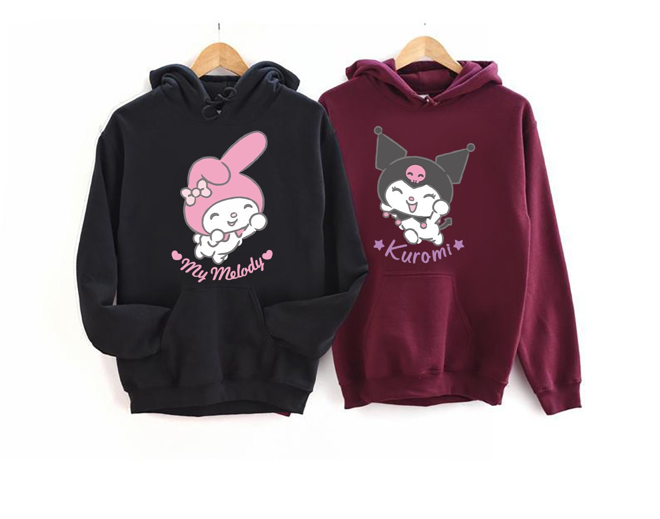 Kuromi x My Melody Hoodies Couple Hoodie For Best Friends | Etsy