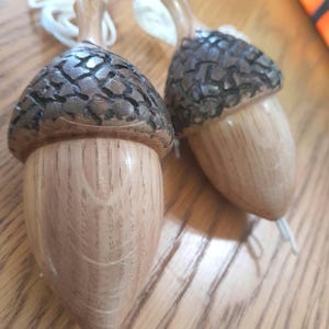 Acorn Light Pull gedrechselte aufgearbeitete EICHE + gratis Kabel und Verbindungsstück