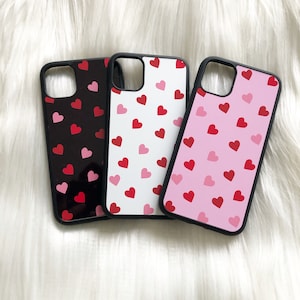 Red & Pink Hearts phone case *available in iPhone/android* iPhone 6 7 8 plus X XR XS max 11 12 13 14 iPhone 15 16 Pro Max Samsung Huawei