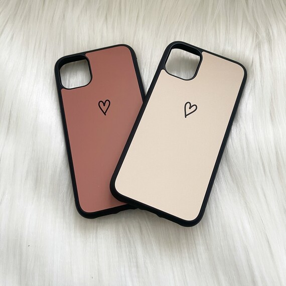 Brown Beige Heart phone case available in iPhone and android iPhone 7 8 X Max 11 12 13 14 iPhone 15 Pro Max Samsung Huawei Google Pixel
