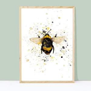 Bee Print, bee happy, bees, prints, home prints, new home gifts, new home print, home decor prints, home decor, wall decor, bee gifts