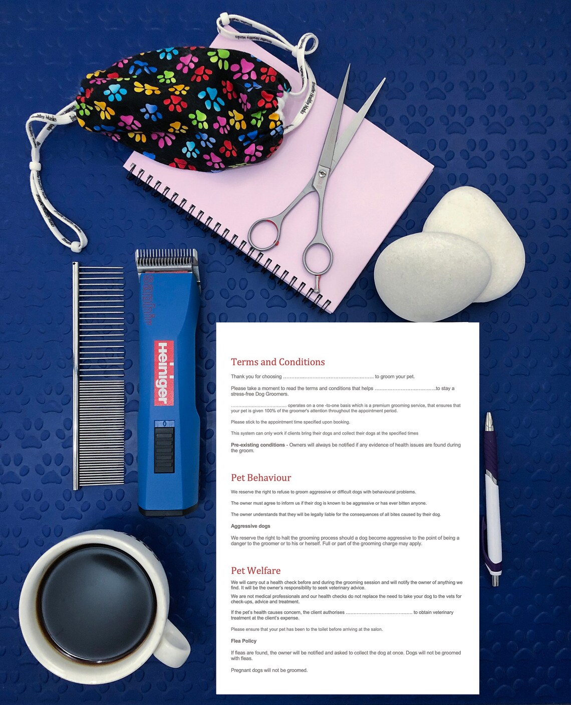 DOG GROOMING Salon Terms and Conditions Customer Contract A4 Etsy