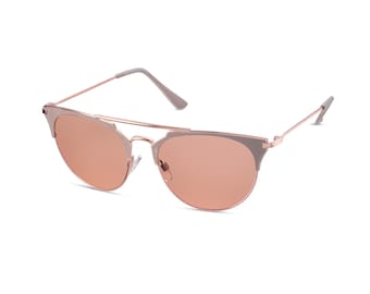 TWELVE Medium Oval Classic Frame, Non-Polarized Sunglasses for Women and Men, Vintage Style, 100% UV Protection Lens, Nude Rose Gold