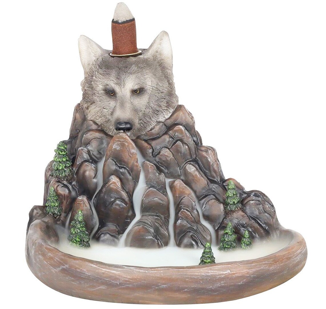 Wolf Backflow Incense Burner Etsy