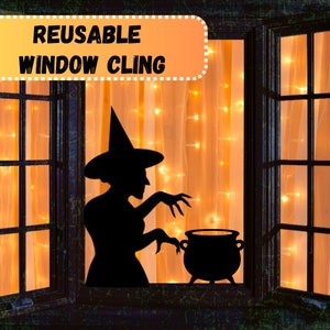 Reusable Halloween wicked witch window cling | Halloween decorations | reusable window cling