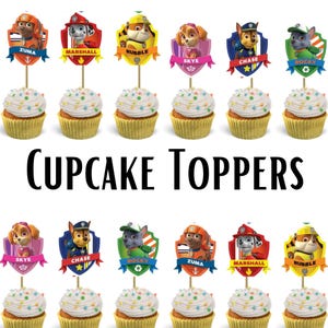 Paw Cupcake Toppers Birthday Party Decor